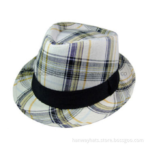 Men's Classic Cheap Fedora Hat with Black GG Band and Loop Trim